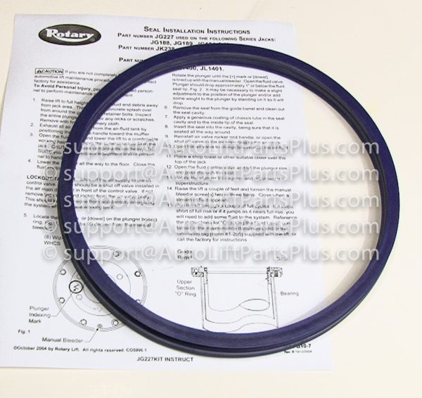 JG227KIT JG512 Rotary Lift OEM Seal kit for SOME In-Ground 8 1/2"